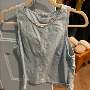 J Crew Chambray top with buttons in the back
